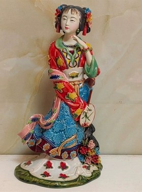 石湾公仔陶瓷红楼梦仕女手工摆件家居装饰十二金钗贾巧姐人物摆件