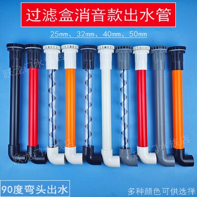 鱼缸滴流盒下水管静音消音上过滤盒鸭嘴45度弯头出水20 25 32 40