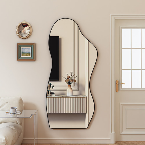 中古全身镜家用落地镜法式异形镜壁挂高级感穿衣镜卧室试衣镜子