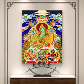 绿度母唐卡 饰画非遗手工画 景韵阁掐丝珐琅画diy材料包金丝釉料装