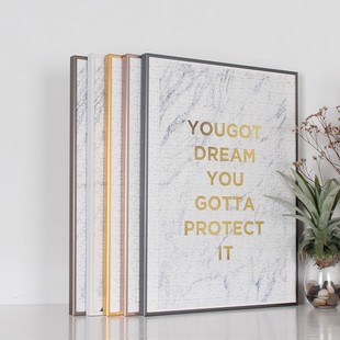 拼图框1000片框架裱框5075窄边画框定制500片 2000片带相框挂墙