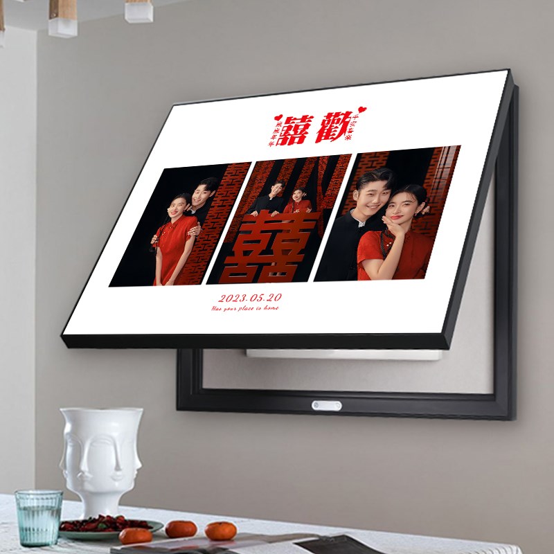 电表箱一家四口写真画装饰画定制餐厅配电箱简约打孔遮挡电闸挂画