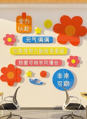 企业文化公司背景办公室墙面装饰画会议工位氛围布置励志标语贴纸