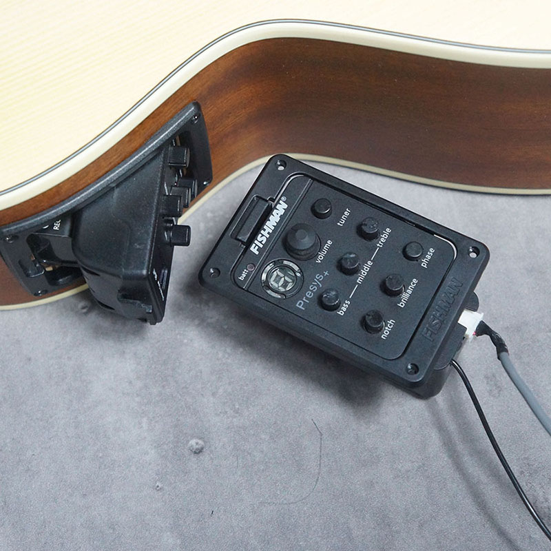 木吉他拾音器 带打板 电箱改装301开孔 降噪均衡调音表演出防啸叫