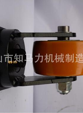 知马力aLiM重型橙聚Z氨酯万向脚轮机NPH械刹车脚轮平板车色轮