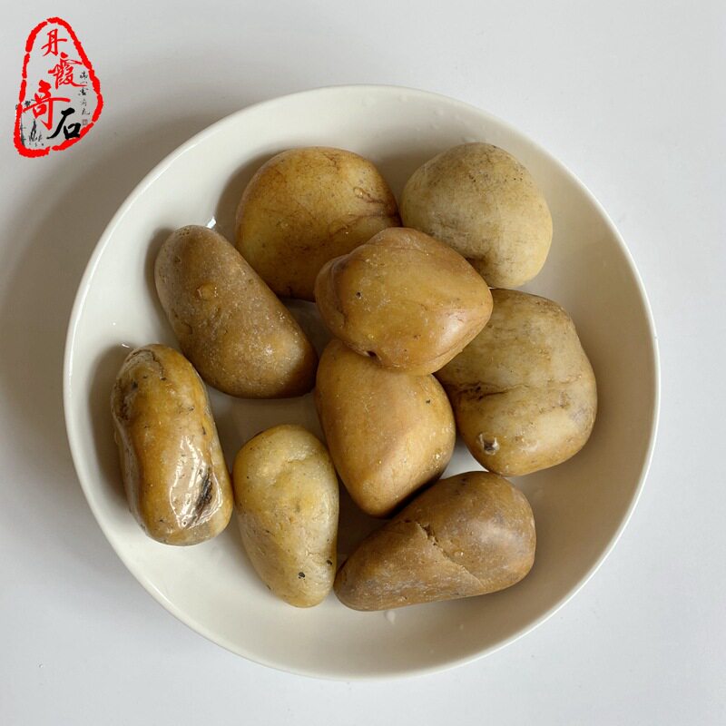 厂家直销天然黄雨花石鹅卵石