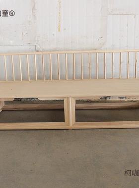 方木老榆沙发组木合白KWF茬新中全式实木白坯原罗汉床沙发白垒麦