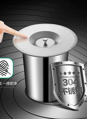 厨房台面嵌入式垃圾桶柜30不49509锈4钢隐圆形盖橱子卫生间翻形盖