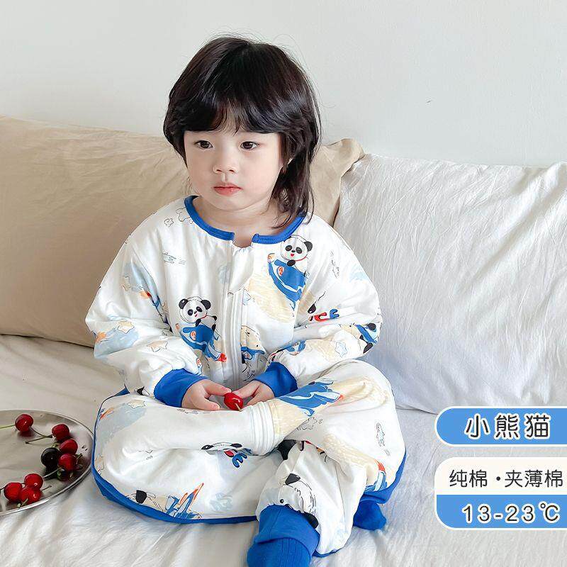 季新加睡袋6AXY到1款2冬岁中大童中厚连体分腿式厚防踢被防着凉