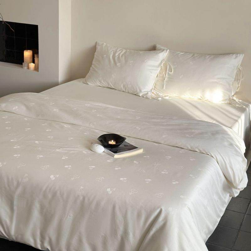 轻奢10支长绒棉四件0套纯棉提款花全HTT滚绳被套棉床单床笠床上