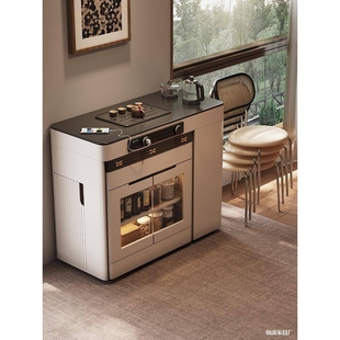 餐边柜岛台餐桌一体家用可伸缩折叠移动小户型多功能吧导倒台饭桌