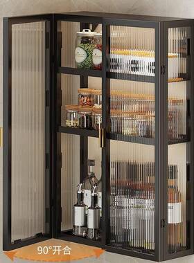 物厨房置物架壁挂多层带门防52326料尘收纳柜子调品橱墙上柜储柜