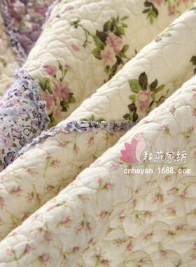 韩FMY式田园小碎花面轻质床套拼接罩花卉压双花边绗缝被罩装纯棉