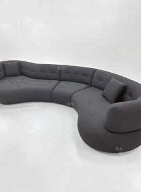 月腰果感觉沙发弧形亮异厅形奶油风意式QKA极创简网红意设计师客