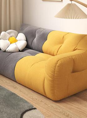 网红懒人沙小发人户型出租屋卧双室榻榻米单人布艺小躺沙发阳IID