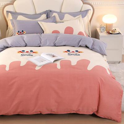 婚庆加厚四纯棉四件pxx10032套100毛双床单人磨被套床上用品季时