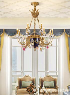 欧式铜灯法墅式29850全铜古吊灯客厅餐楼梯别奢华厅复宫廷大气