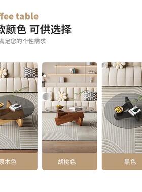 民简极简宿茶台家用小户型实木圆形茶FYR几意客厅现代创组合约时