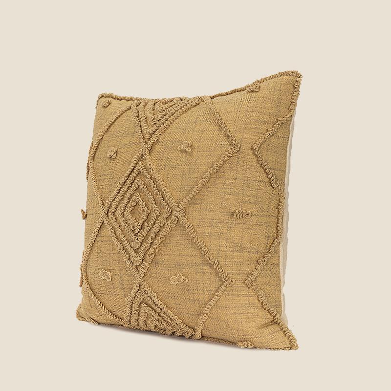 EI3NE绣WC新宸优品复古怀旧何毛巾花抱枕套几姜黄色客X厅沙发F77S