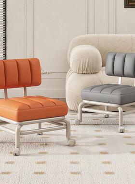 万IXJ向轮小靠凳子轮矮凳网红懒人背椅子用带娃带轮圆滑凳家板凳