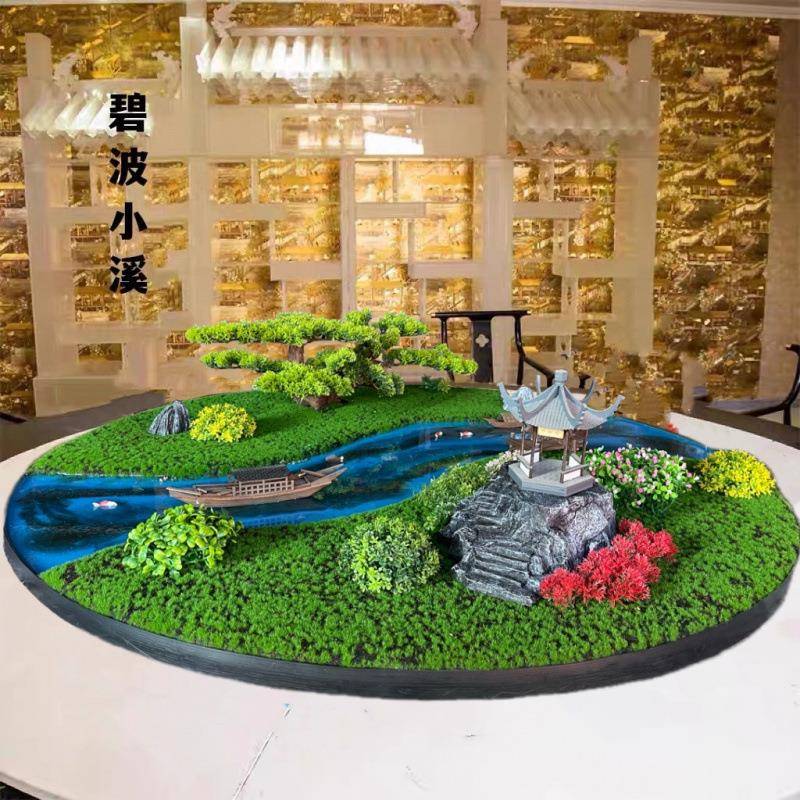 2盘02新款酒店大圆桌装饰摆件餐桌造AZ44n7Rm景装转中饰间摆花5山