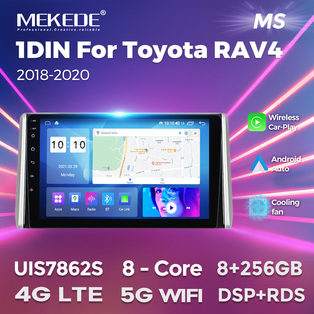 适用1DIN Toyota RAV4 2018-2020丰田RAV4安卓车载智能中控导航仪