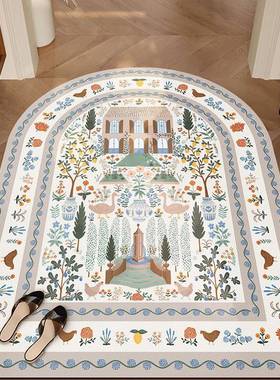 法式卡蒙特中脚入户门皮革地垫田园古农舍关家用垫方形F77SHH5T可