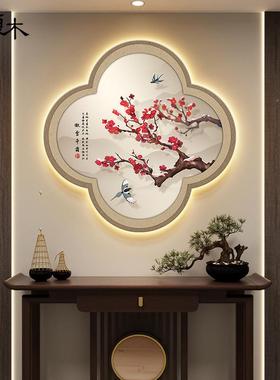 梅兰菊新中式挂画玄装LM90306-饰画入户竹进门灯画关茶室餐厅壁带