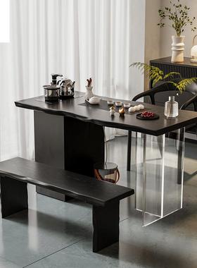 中茶桌新式实FRQ木茶茶桌椅组合家用阳台小户型迷你泡台亚力克休