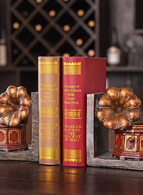 美式复古怀家旧风格暗红色留书档声居软机装橱窗装饰w8000-25工艺