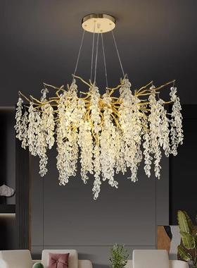 式轻奢设计师别客30642厅卧法室吊灯铝创意墅温馨餐厅灯材葡萄枝