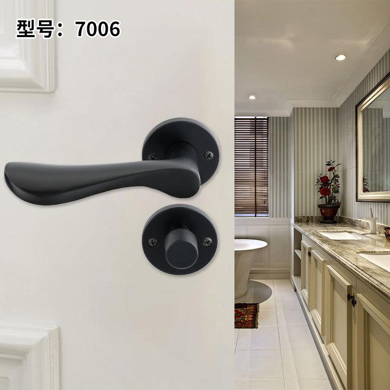 厂家销直太7006700空铝门式锁室静内锁简约木门执手锁具美黑色音