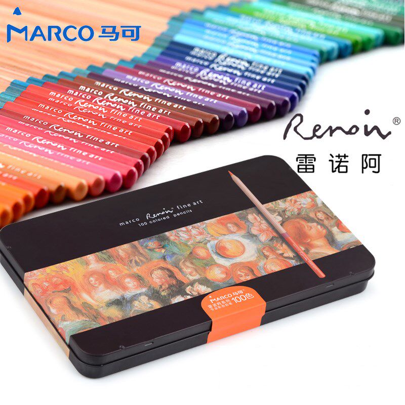 马可MARCO3100雷诺阿彩色铅笔彩铅笔专业手绘美术用品24色36色48