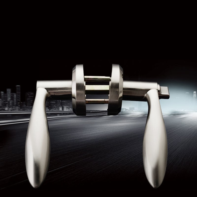 卫生间左右孔三杆锁房门通用款球锁铝合金门老式单舌锁三杆把手锁