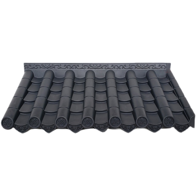 pp仿古屋簷瓦一体塑料瓦琉璃瓦树脂围墙瓦门头雨棚建筑水泥琉璃瓦