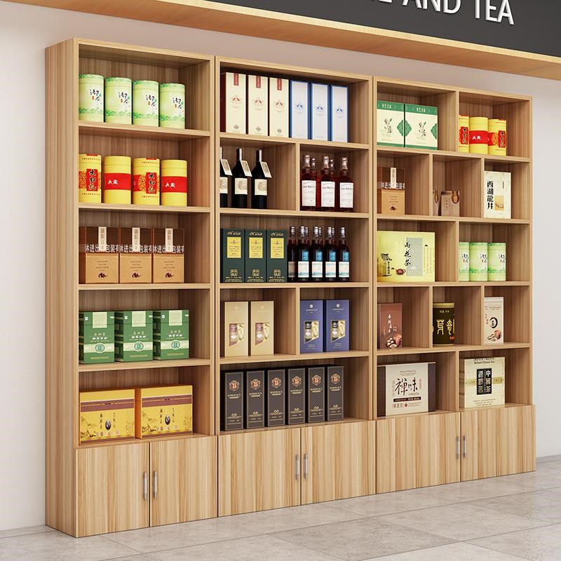 茶叶店货架展示架烟酒展柜多功能柜台多层货柜理发店产品陈列柜