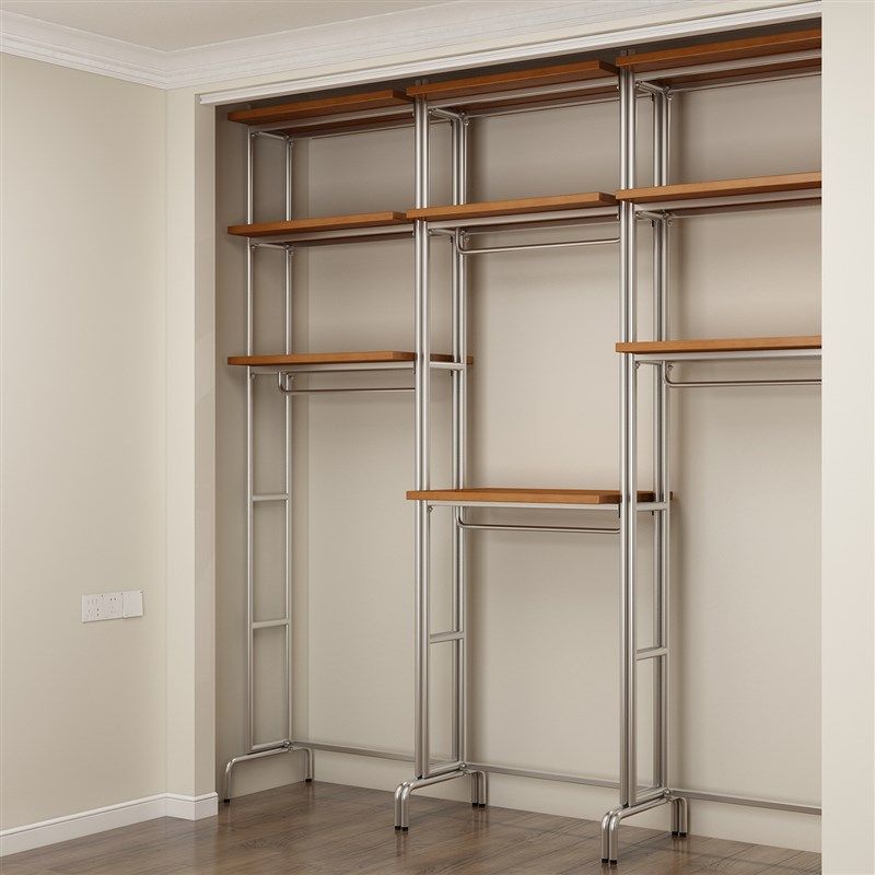 金属衣柜全实木2025新款爆款卧室家用铁艺钢架结构转角定制衣帽间