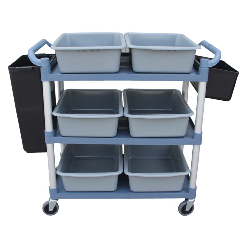 餐盘收集车收碗车收餐车三层塑料推车餐厅饭店火锅店上菜车送餐车