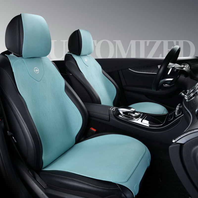 四季通用汽车坐垫单片冬季透气毛绒三件超薄翻毛皮后排车座椅垫