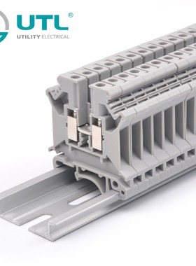 Utl Jut1-4端子排连接卡钳螺钉轨型铜端子Ul/Tuv