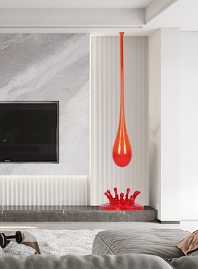客厅玄关雕塑地台电视柜装饰品摆件创意悬挂水滴天花板吊饰玻璃钢
