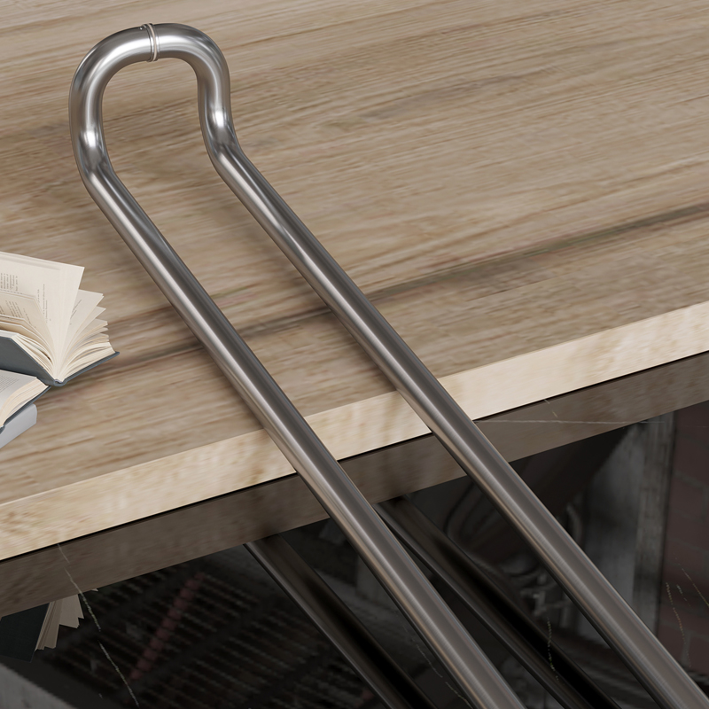 不锈钢玻璃门拉手黑色玫瑰黑钛金弯管对装推拉有框门通顶把手