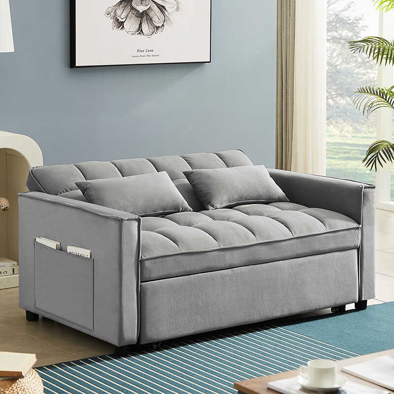 带人伸缩沙发床睡床可变香港坐梳化两用折叠小户型床抽拉多功能