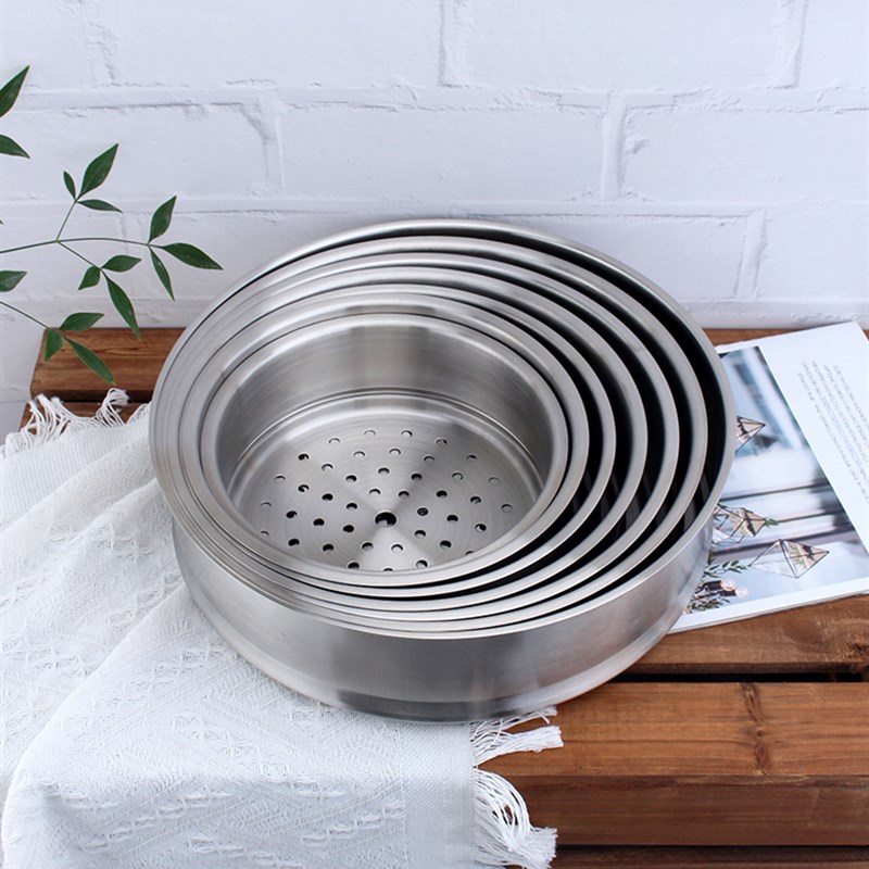 30不锈钢蒸笼家用加厚蒸格汤锅用蒸屉蒸锅叠加1/18/20/2/30cm