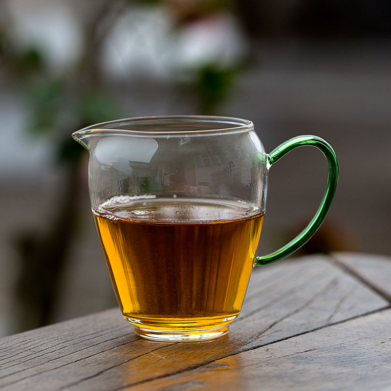 大号透明玻璃公道杯加厚耐热分茶器功夫茶具公杯侧把茶海茶漏套装