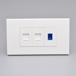 120型三位双六类网络带光纤面板2位千兆电脑网线加SC光钎宽带插座