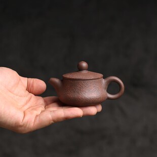 林南幽手拉壶潮州特产原矿朱泥小壶小品壶开口大迷你旅行茶壶小巧