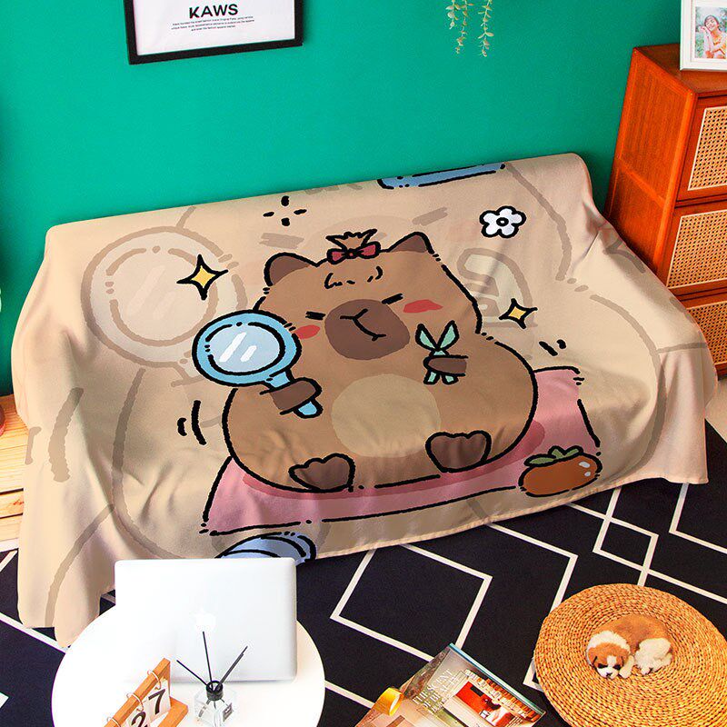 卡皮巴拉全盖沙发巾卡通可爱防滑防尘沙发垫坐垫单双人沙发套罩