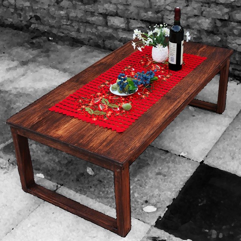 茶几布艺桌布茶几垫桌旗餐桌可以用刺绣布艺 手工镂空茶几中心旗