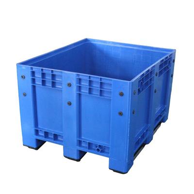 塑料卡板箱加厚封货闭流网ZJZ格箱式托盘工业叉车运输重物箱卡板